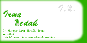 irma medak business card